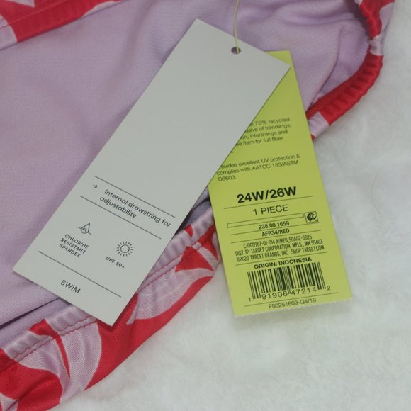 All in Motion Red & Pink Tropical Bikini Bottoms - Picture 3 of 6